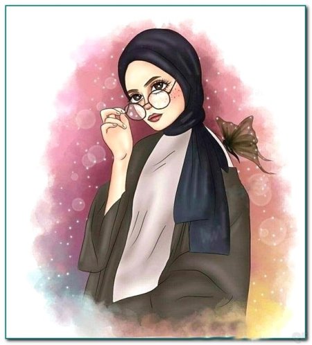 Рисунок девушка в хиджабе
