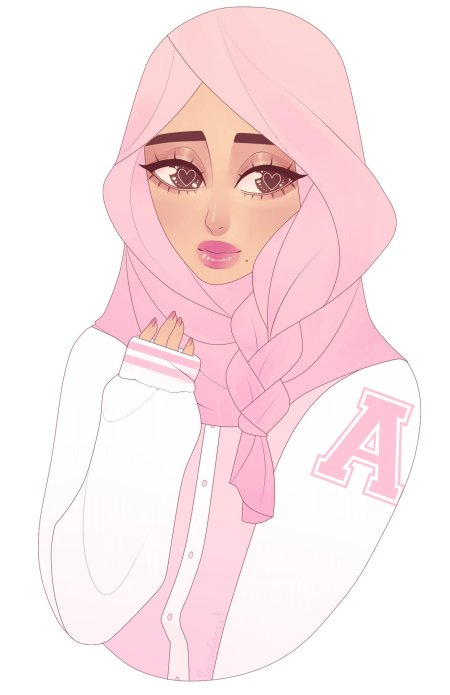 Девушка в хиджабе рисунок