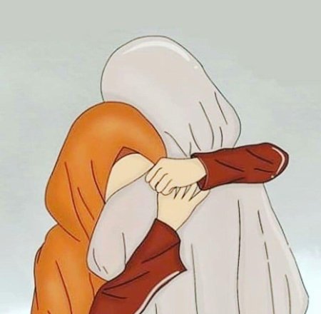 Две девушки в хиджабе со спины