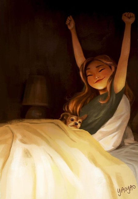 Девушка проснулась