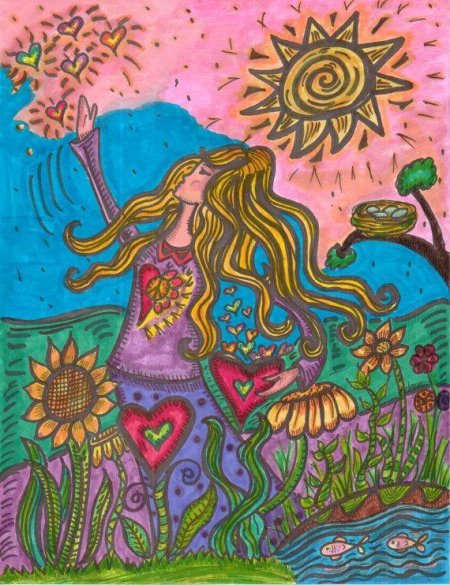 Рисунки хиппи на день матери