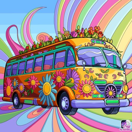 Хиппи арт психоделика инди арт хиппи кар машина