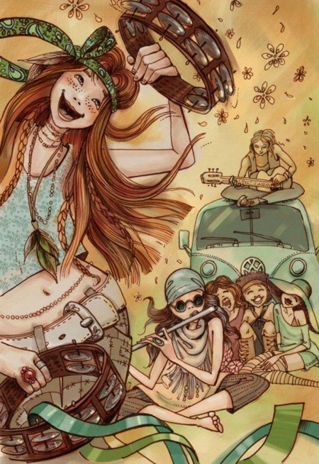 Хиппи иллюстрации