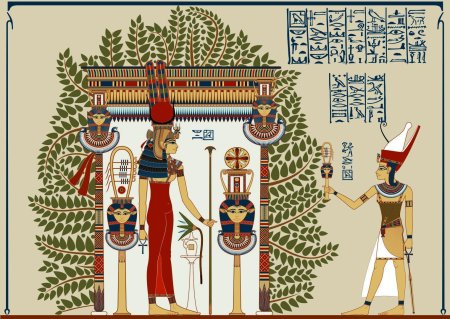 Богиня хатхор на папирусе