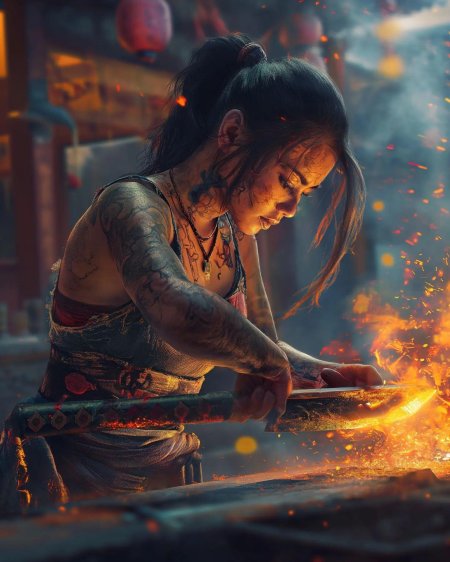 Девушка кузнец арт