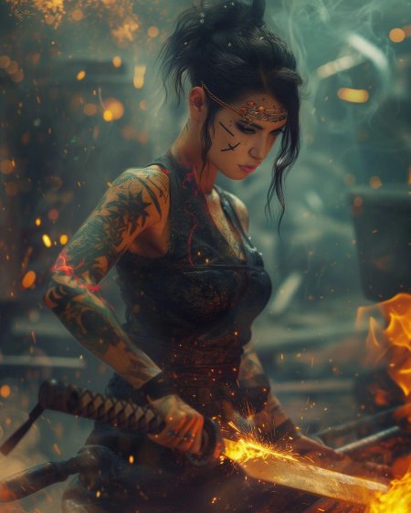 Девушка кузнец арт