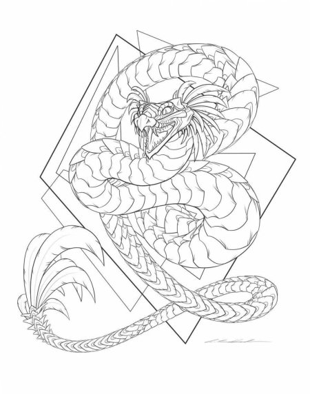 Раскраска антистресс змея