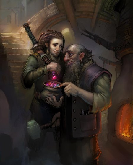 Дворф торговец фэнтези арт