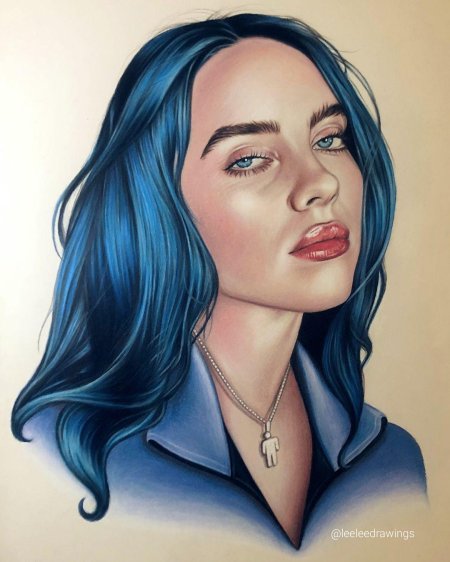 Портрет билли айлиш легко