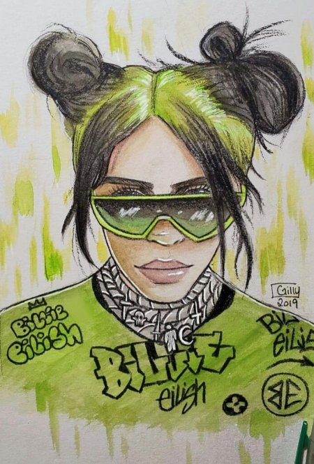 Билли айлиш с зелеными волосами