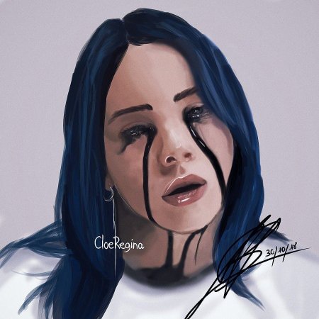 Билли айлиш с синими волосами