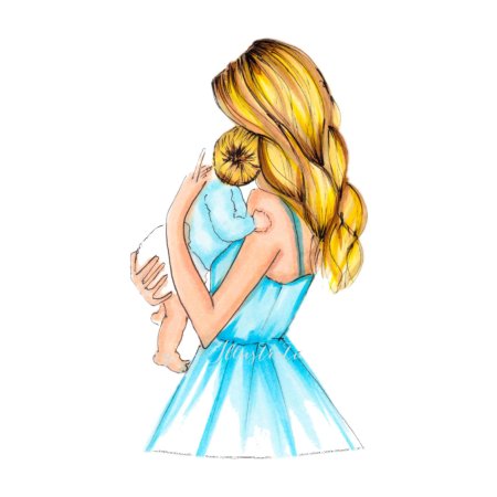 Мама с дочкой иллюстрация