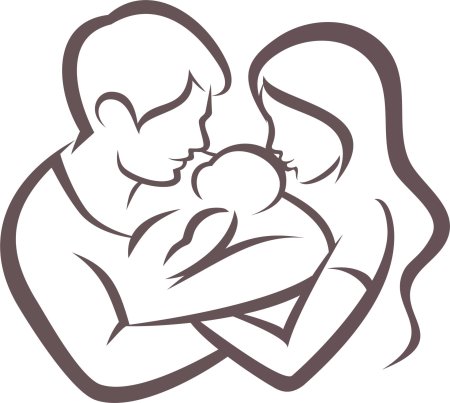 Силуэт родителей с ребенком