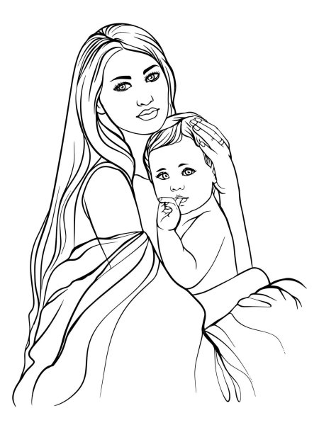 Мама раскраска для детей