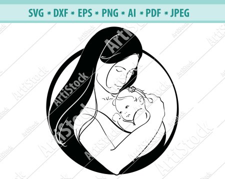 Силуэт матери с ребенком