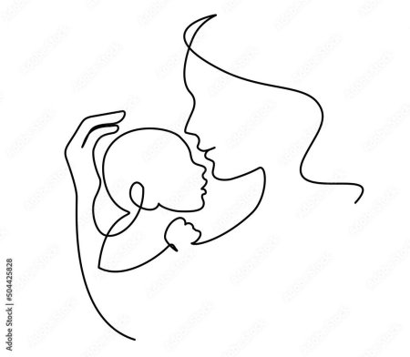 Трафарет женщина с ребенком