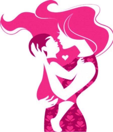 Силуэт матери с ребенком