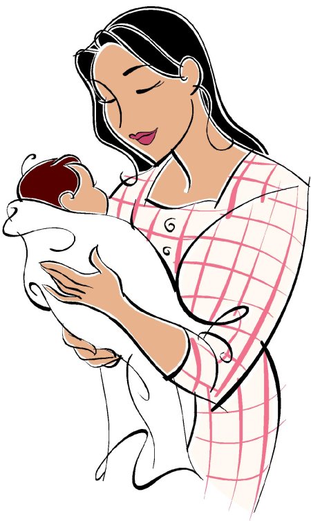 Мама с детьми рисунок