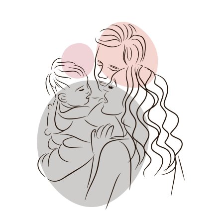 Мать держит ребенка на руках