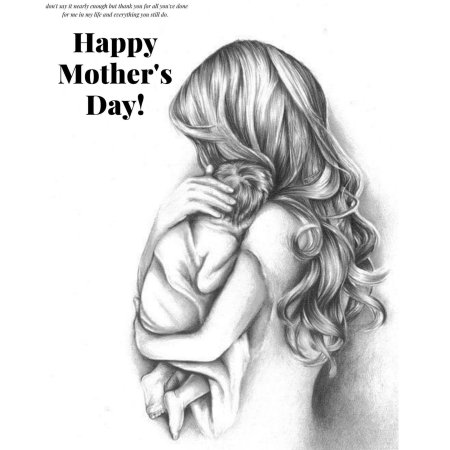 Мать и дитя рисунок карандашом