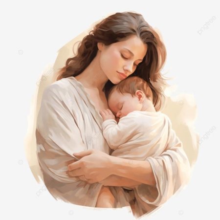 Мама с ребёнком на руках рисунок