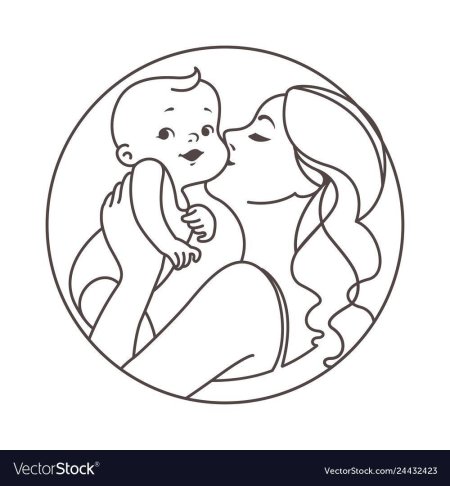Рисунок мать и дитя
