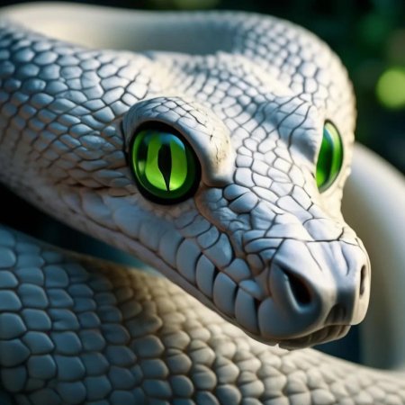 Змея с зелеными глазами