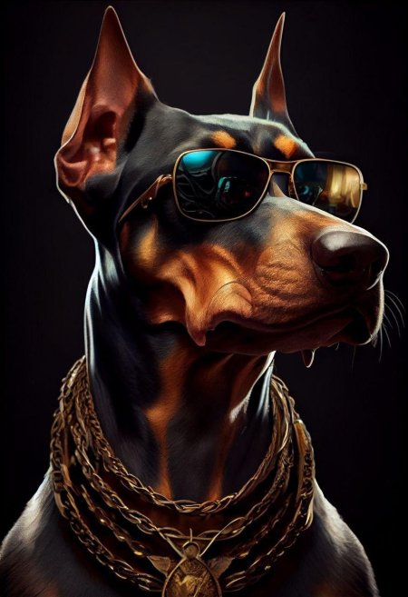 Доберман в очках