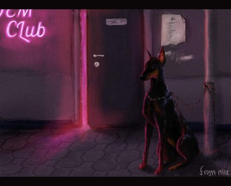 Собака доберман