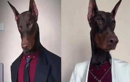 Доберман в одежде