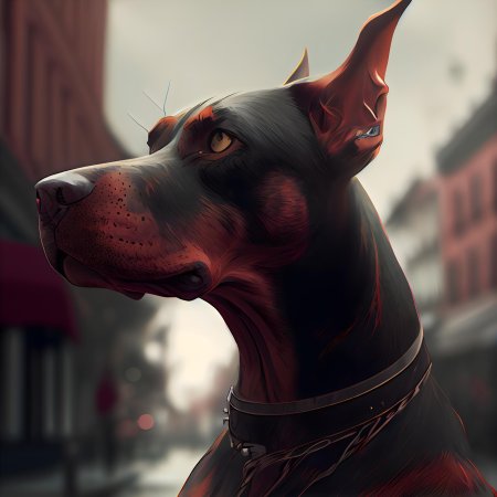 Доберман арт