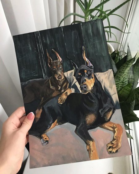 Доберман рисунки