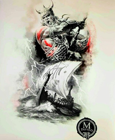 Тату эскиз воин
