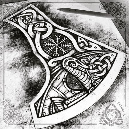 Трафареты для травления на топорах викинги