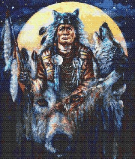 Алмазная мозаика индейцы