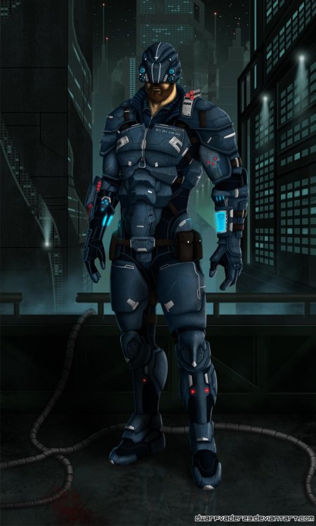 Полицейский робот киберпанк