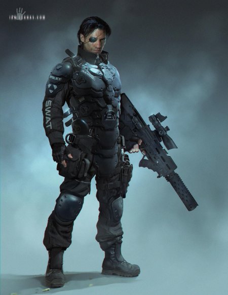 Биопанк солдат арт