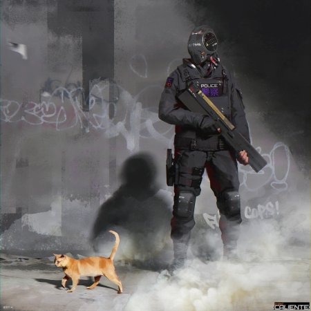 Кот полицейский арт