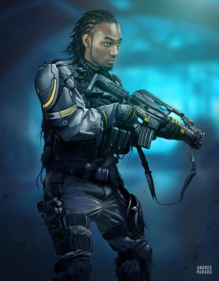 Cyberpunk 2077 наемник солдат