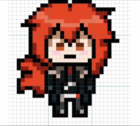 Пиксельный итто геншин