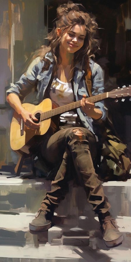 Гитарист рисунок
