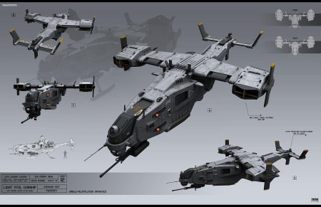 Vtol concept art космический