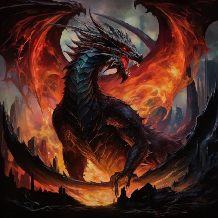 Огненный дракон арт