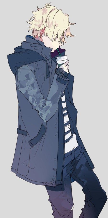 Аниме парень в куртке