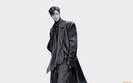 Парень в пальто арт