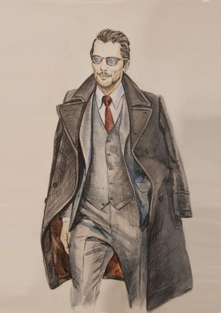 Деловой костюм мужской рисунок