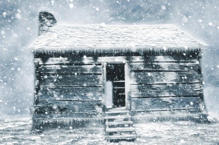 Изба зимой