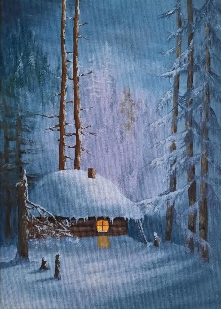 Саврасов хижина в зимнем лесу