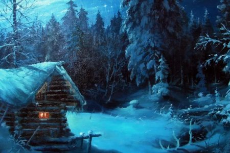 Избушка в зимнем лесу