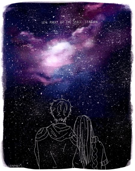 Парень и девушка космос